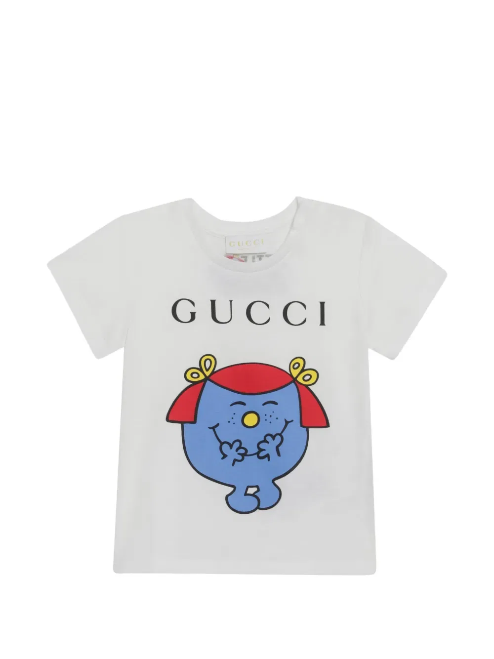 Хлопковая футболка с графическим принтом "Мистер Мен: Маленькая Мисс" Gucci Kids, белый