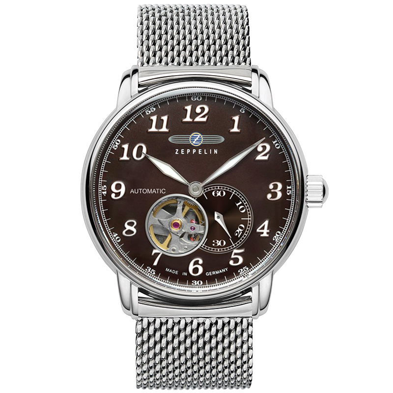 

ZEPPELIN Часы Piaget Collection Automatic Mechanical Movement Men's Watch Watch 40 Coffee Watch Dial Steel Strap, 7666M-4