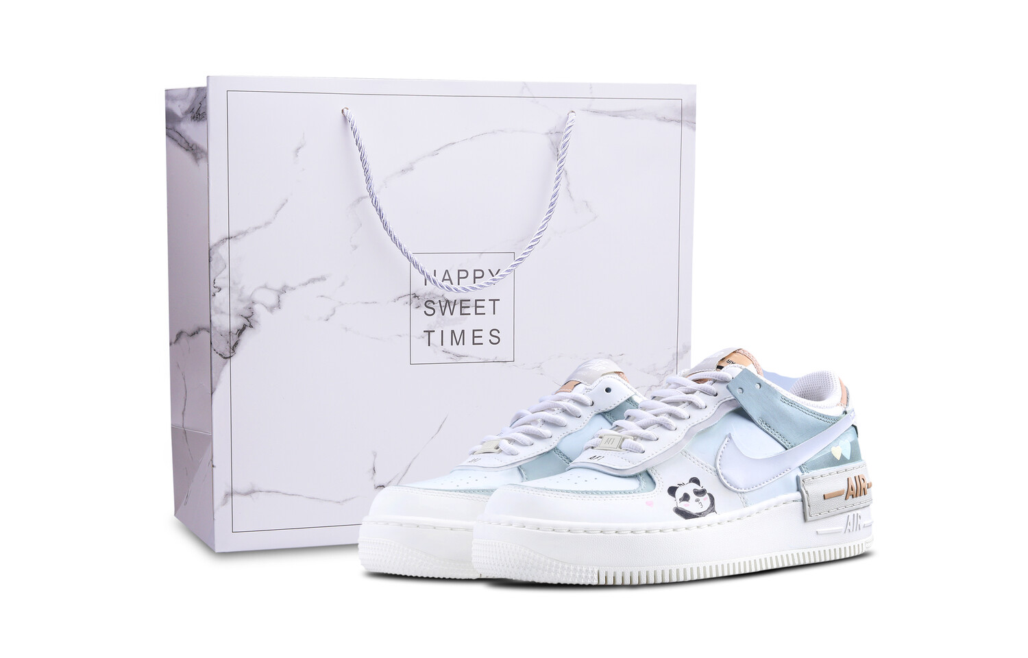 

Кроссовки Nike Air Force 1 Skateboarding Shoes Women's Low-top White, голубой, Синий, Кроссовки Nike Air Force 1 Skateboarding Shoes Women's Low-top White, голубой