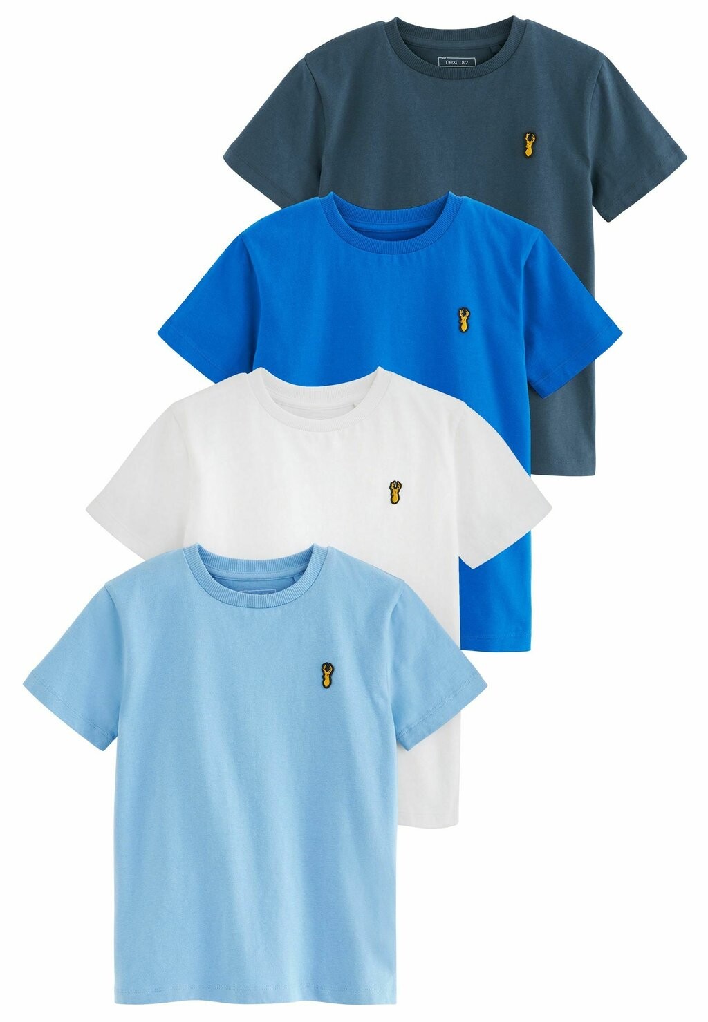 Базовая футболка 4 Pack Stag Embroidered Short Sleeve Next, синий — фото 2