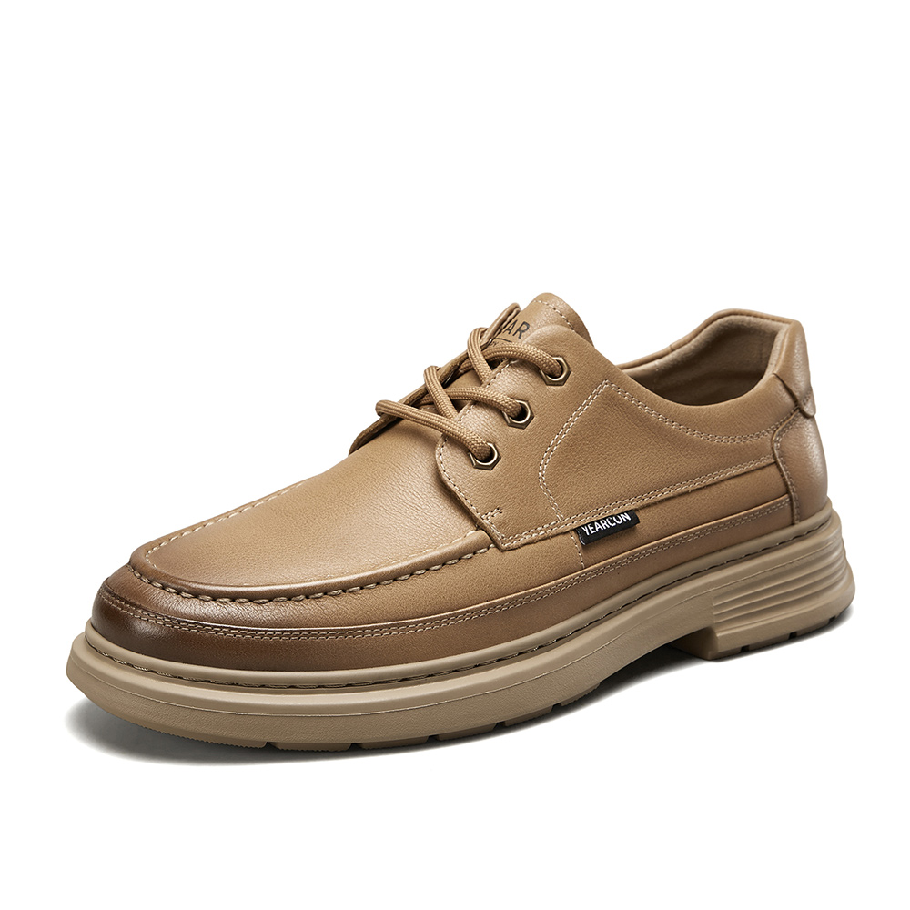 YEARCON Мужские повседневные кроссовки мужские низкие хаки желто-коричневые, цвет Yellow Brown — фото 2