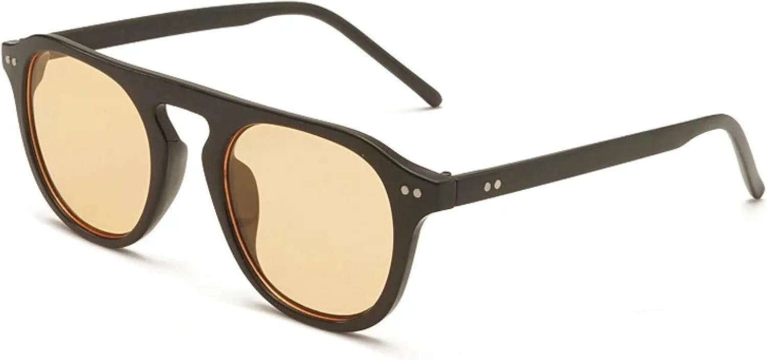 

Винтажные солнцезащитные очки для женщин и мужчин, роскошные, разноцветные, в маленькой оправе, с защитой от УФ-излучения UV400 UATXTAU, Black-lightorange