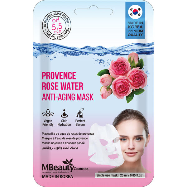 

Омолаживающая тканевая маска для лица, 25 мл Mbeauty Provence rose water