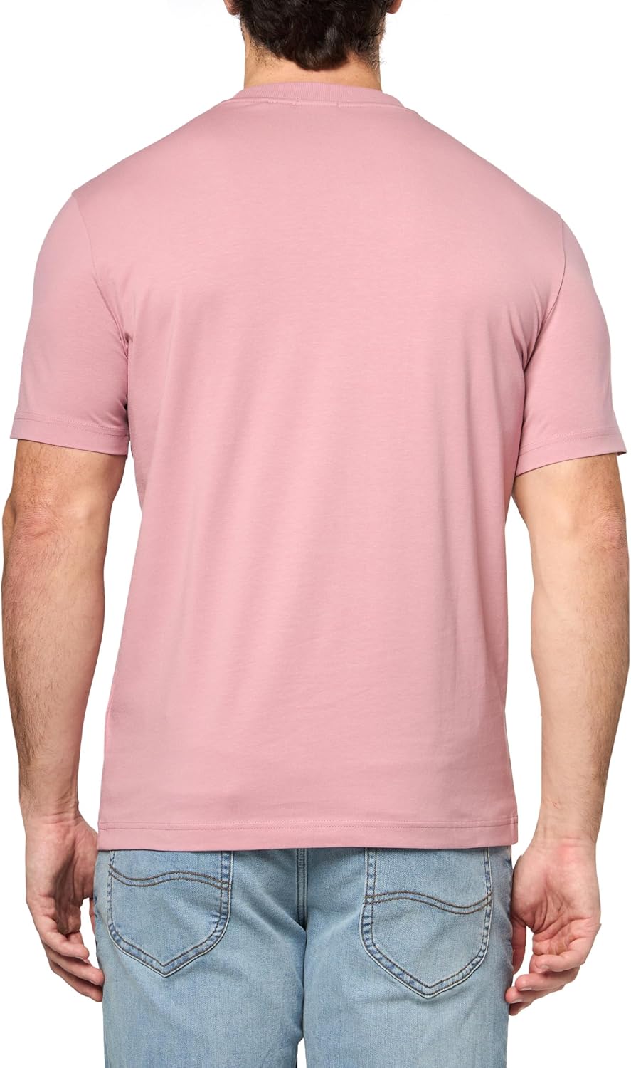 Футболка BOSS Men's Contrast Logo из хлопка и эластичного хлопка, Dusty Rose — фото 2