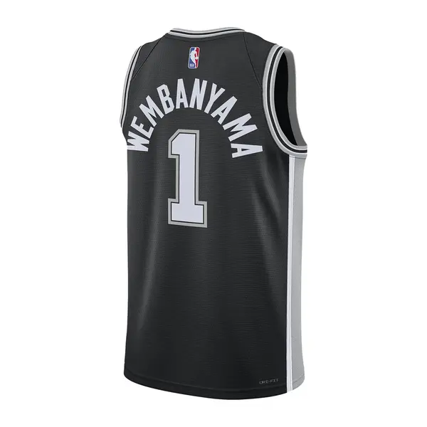 Майка Nike Dri-FIT NBA Swingman Jersey Icon Edition 2022/23 'San Antonio Spurs Victor Wembanyama', черный — фото 2