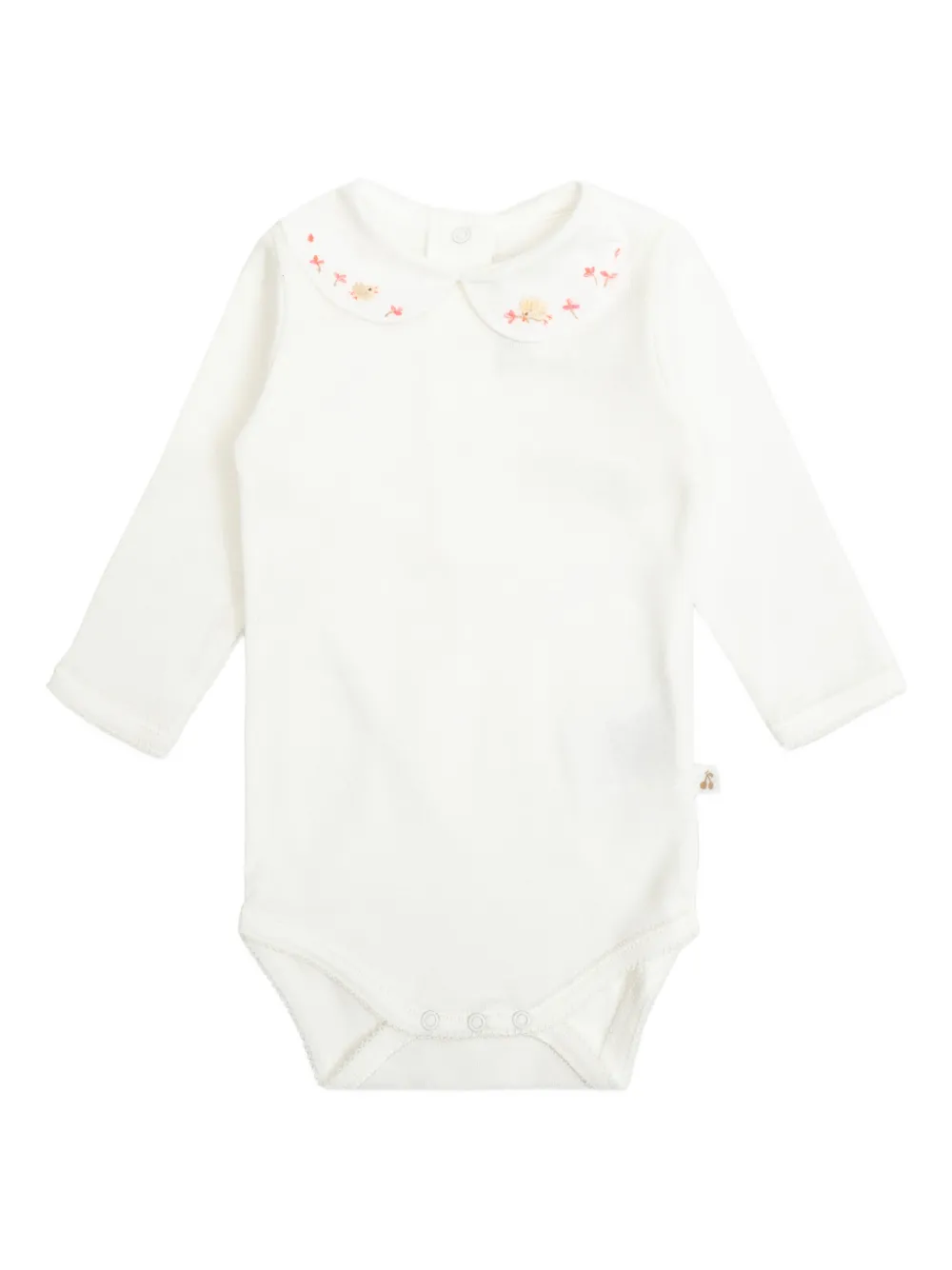 

Боди с вышитым воротником Bonpoint, белый