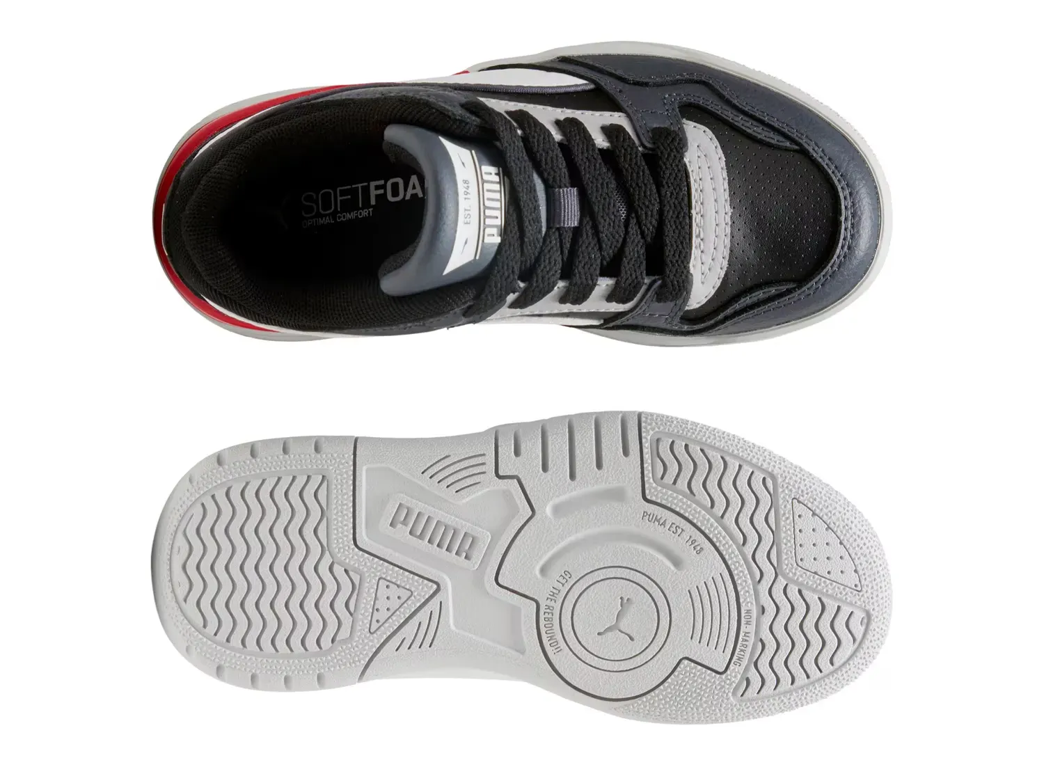 Кроссовки Rebound Retro - детские Puma, Black/Red — фото 3