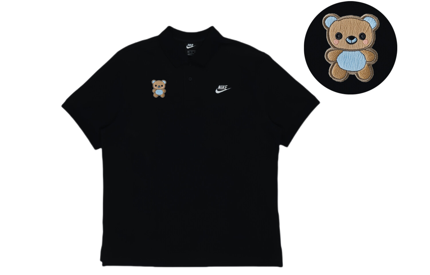 

Рубашка поло унисекс черная Nike, черный