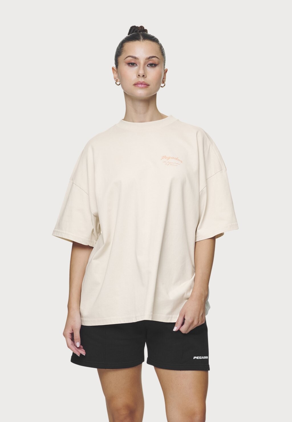 

Принт на футболке MINGO HEAVY OVERSIZED TEE Pegador, бежевый