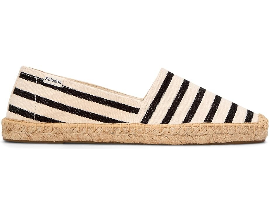 Туфли на плоской подошве Soludos Original Espadrille, цвет Ivory / Black — фото 4