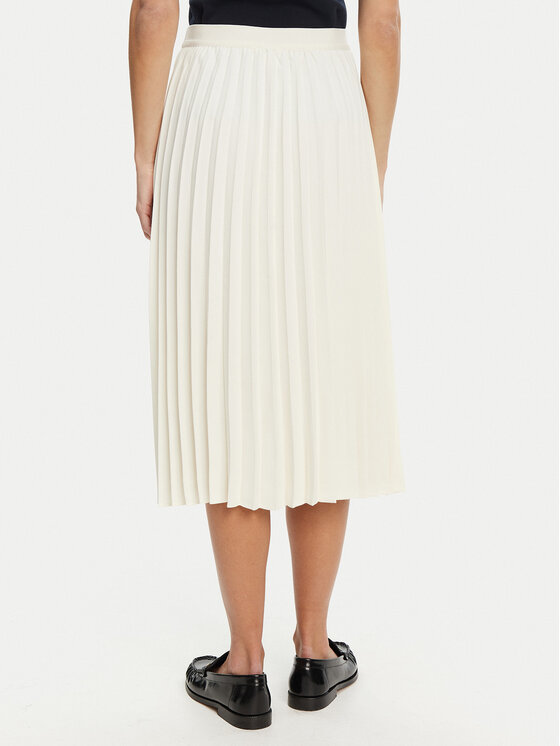 Юбка в складку стандартный крой WW0WW43886 Tommy Hilfiger, экрю — фото 3