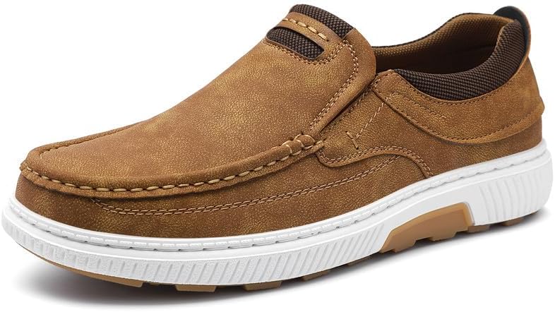 

Мужские повседневные слипоны HOMEHOT - удобные коричневые туфли из искусственной кожи с амортизирующей подошвой