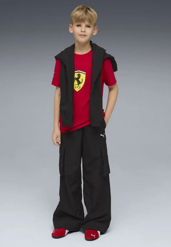Футболка с принтом в виде цветного щита scuderia ferrari Puma, Rosso Corsa