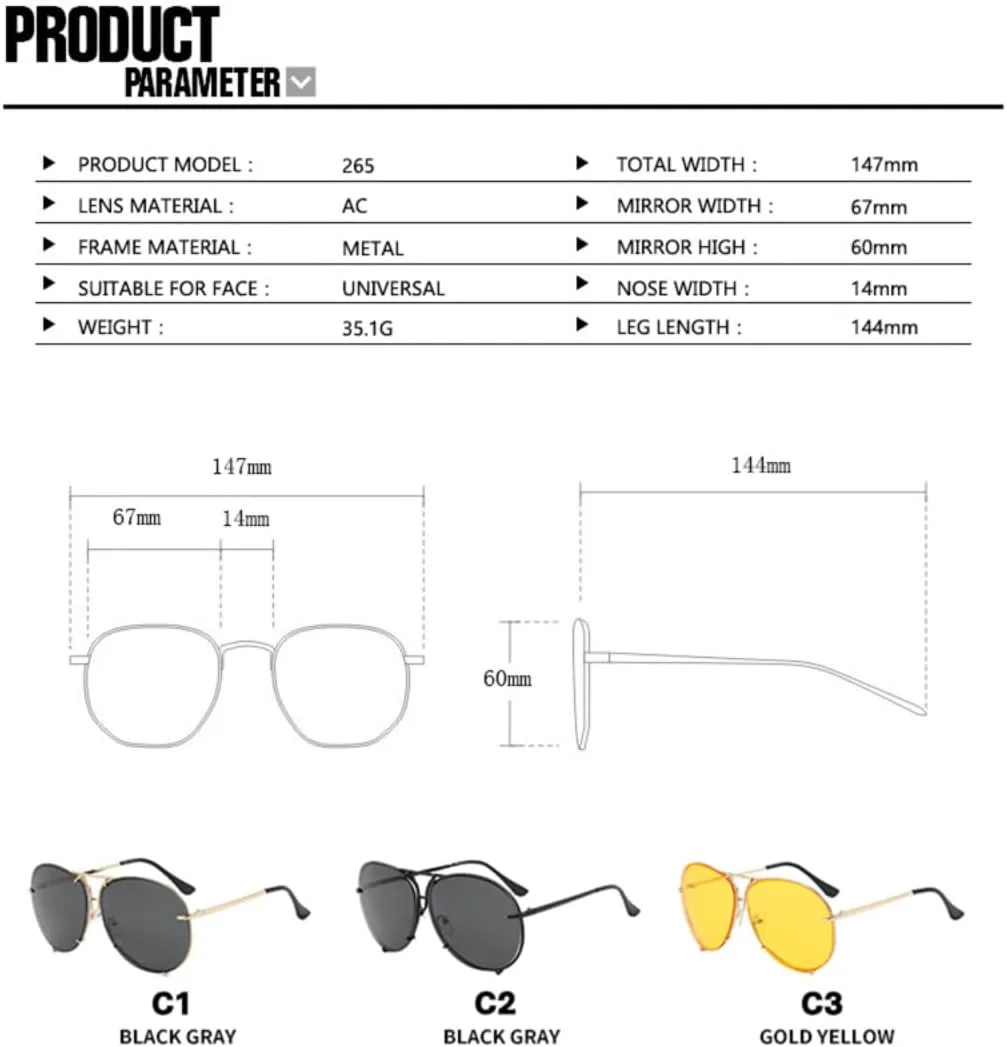 

Ретро-солнцезащитные очки большого размера круглой формы для женщин и мужчин, роскошная металлическая оправа, защита от УФ-излучения UV400 UATXTAU, Gold Purple