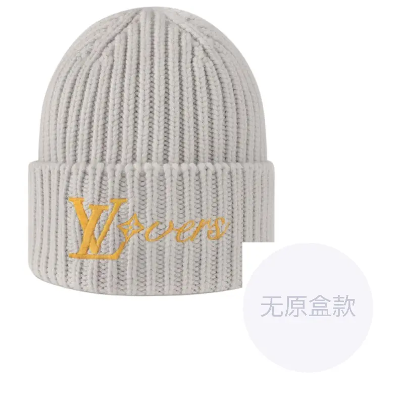 

LOUIS VUITTON Серая мужская шапка из овечьей шерсти, Gray