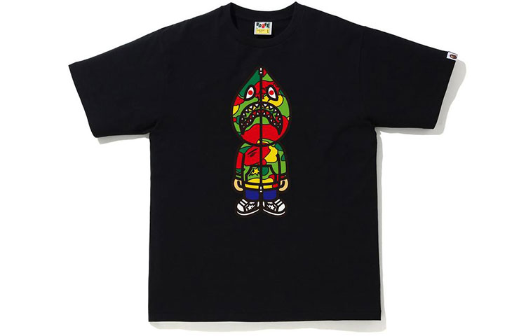 Футболка Bape Sta Camo Classic Milo Shark A BATHING APE, бело-зеленая — фото 2