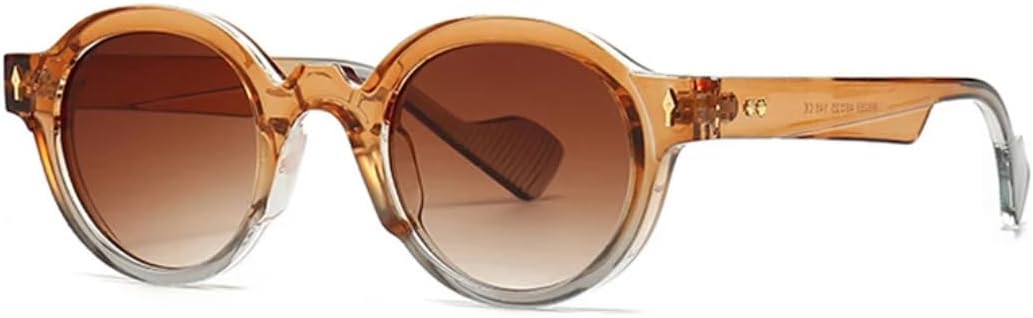 

Популярные модные круглые солнцезащитные очки для женщин в стиле панк с заклепками, градиентные, с защитой от УФ-излучения UV400, для мужчин в стиле ретро UATXTAU, Orange Tea Gradient