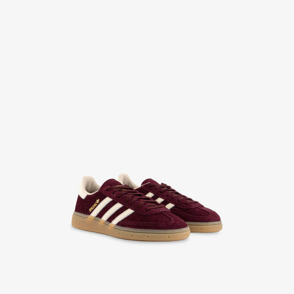 Кроссовки замшевые Adidas Handball Spezial, бордовый / белый — фото 3