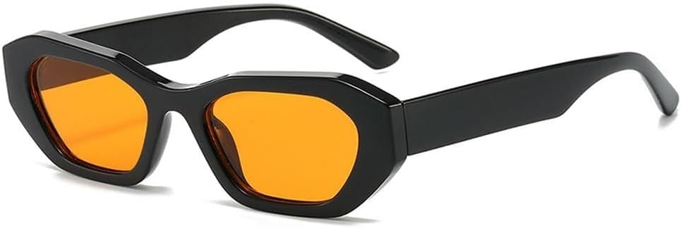 

Модные солнцезащитные очки неправильной формы «кошачий глаз» для женщин, защита от ультрафиолета UV400, ретро, ​​темно-зеленые, для мужчин, трендовые панк-солнцезащитные очки с градиентом LXLHWN, Black Orange