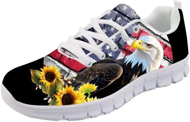 

Женские спортивные кроссовки Forchrinse с принтом американского флага и смелого орла, кроссовки для мужчин и женщин, обувь USA, президентская независимость, Eagle Flag Sunflower