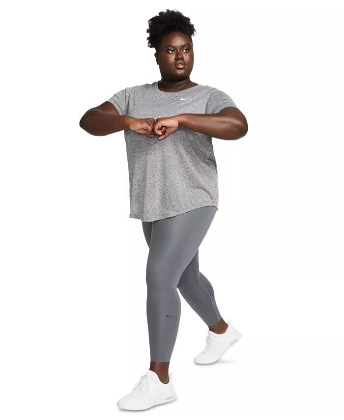 Женская футболка с короткими рукавами Active Dri-FIT больших размеров с логотипом Nike, черный — фото 4