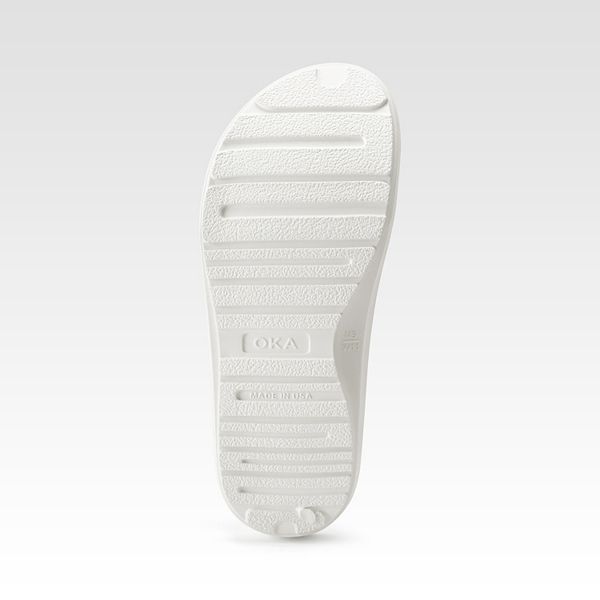 Взрослые легкие амортизирующие восстановительные шлепанцы Oka Recovery Footwear, Ice Plunge White — фото 4