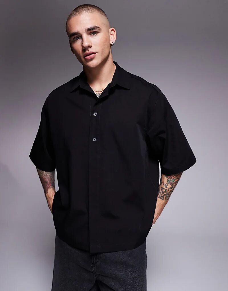 

Рубашка свободного кроя ASOS DESIGN черного цвета
