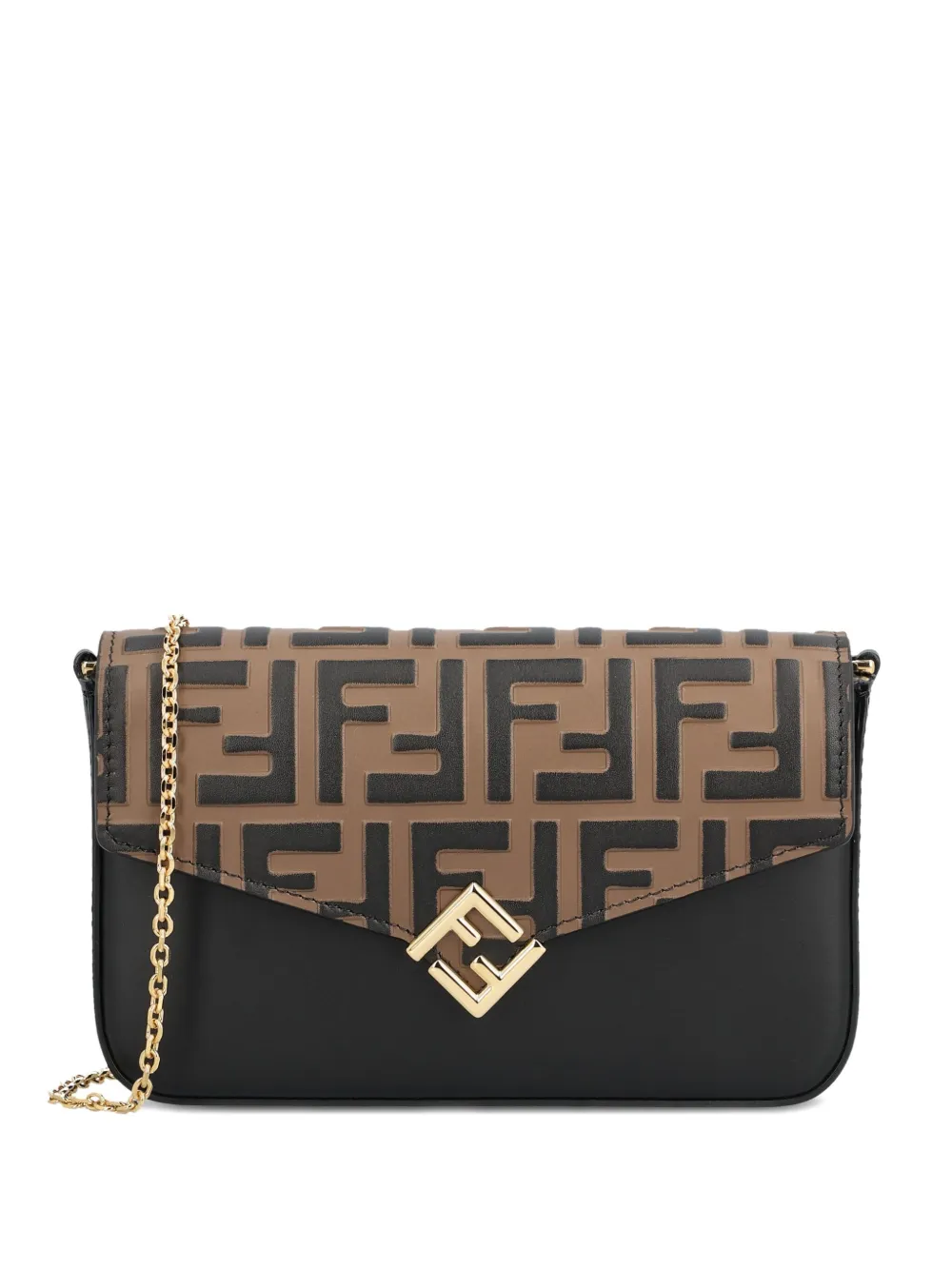 

Клатч-кошелек на цепочке с монограммой FF FENDI, черный