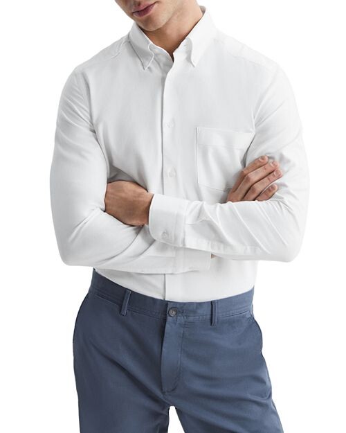 

Оксфордская рубашка приталенного кроя Greenwich REISS, цвет White