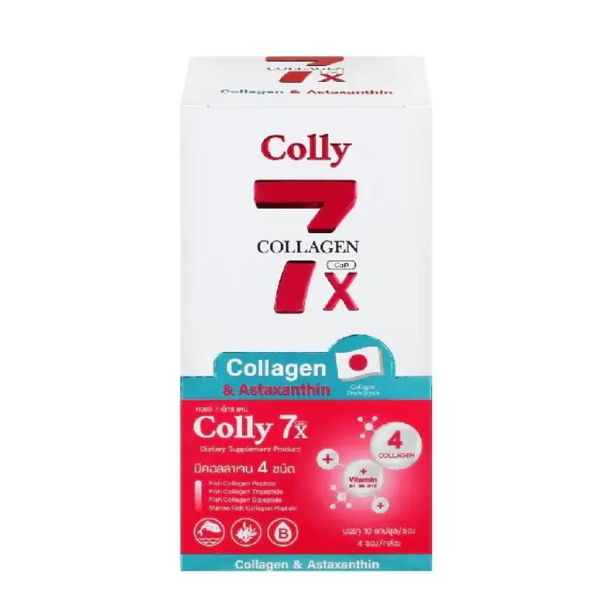 

Colly 7x Добавка с коллагеном и астаксантином, 4 пакетика в коробке (10 капсул в пакете), Pink