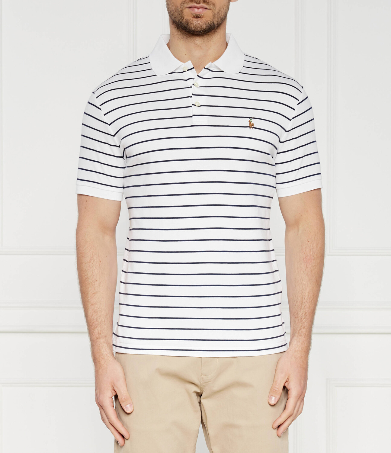 

Поло POLO RALPH LAUREN Custom slim fit, белый