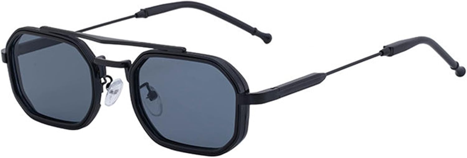 

Willochra Популярные модные квадратные черные солнцезащитные очки для женщин в стиле ретро-панк, трендовые мужские металлические многоугольные солнцезащитные очки UV400, C2