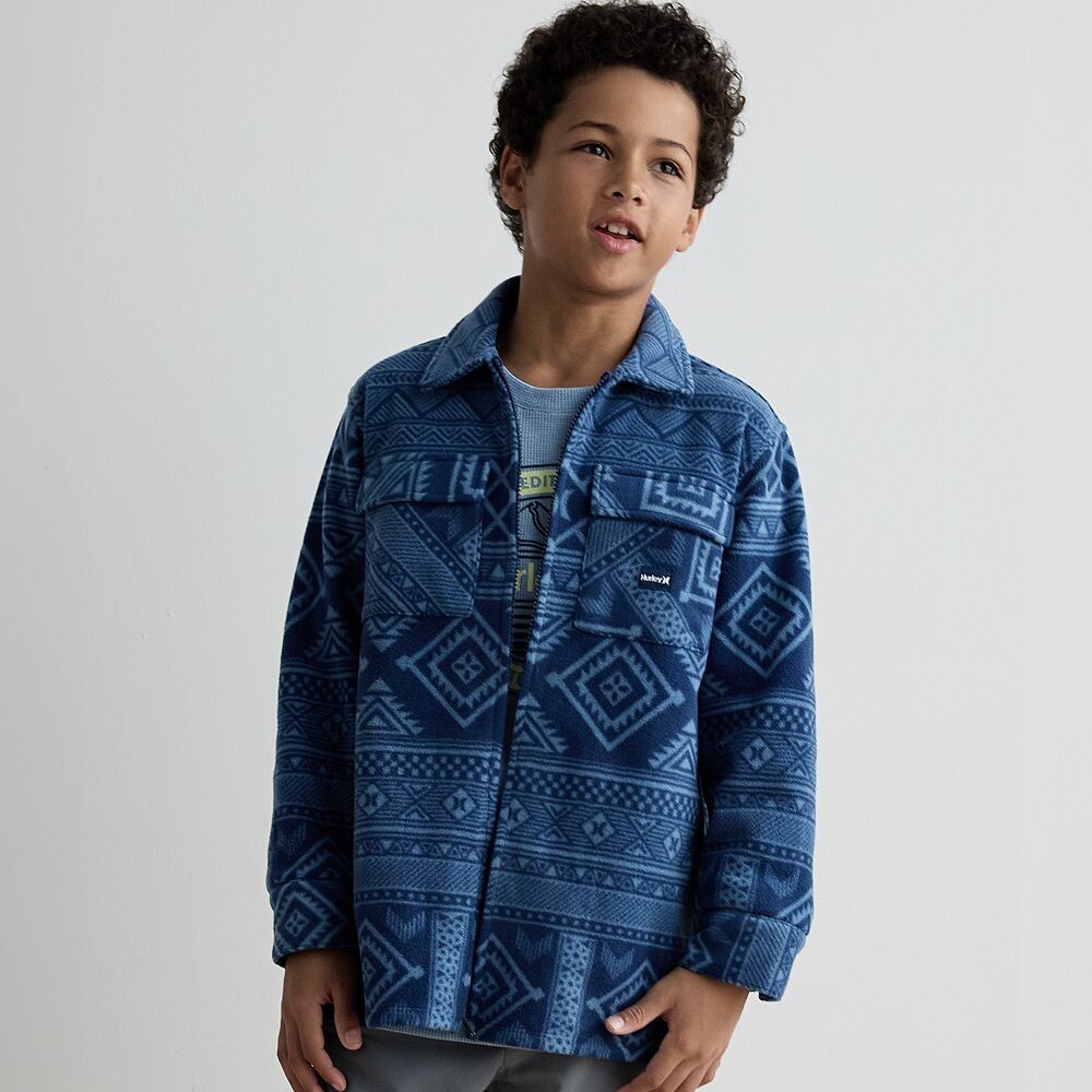 

Флисовая куртка Hurley с рисунком для мальчиков 8–20 лет, синий