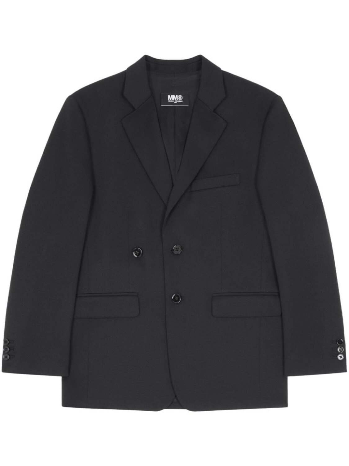 

Однобортный блейзер асимметричного кроя MM6 Maison Margiela, черный