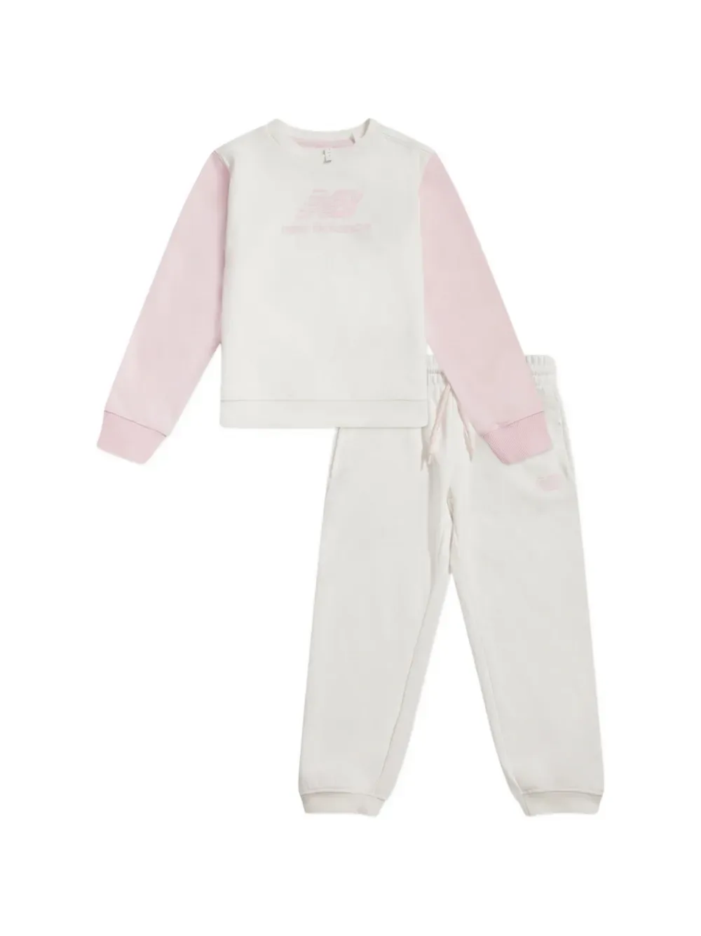 Спортивный костюм с логотипом и кулиской New Balance Kids, бежевый