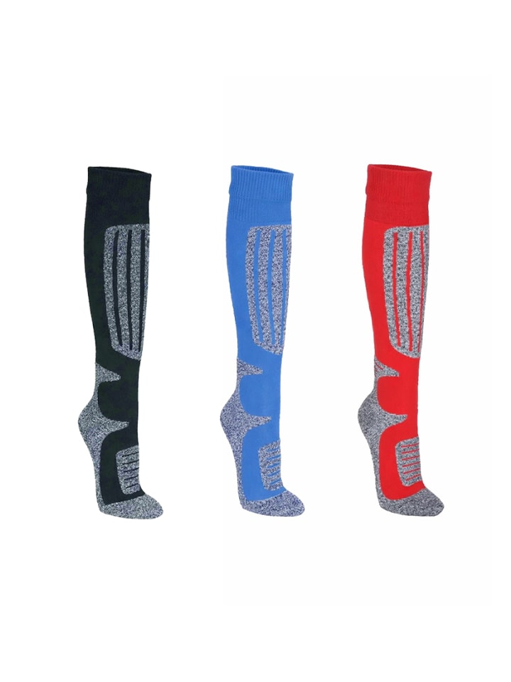 

Yuhu Лыжные носки унисекс, комплект из 3 штук, с шерстяной подкладкой, черные