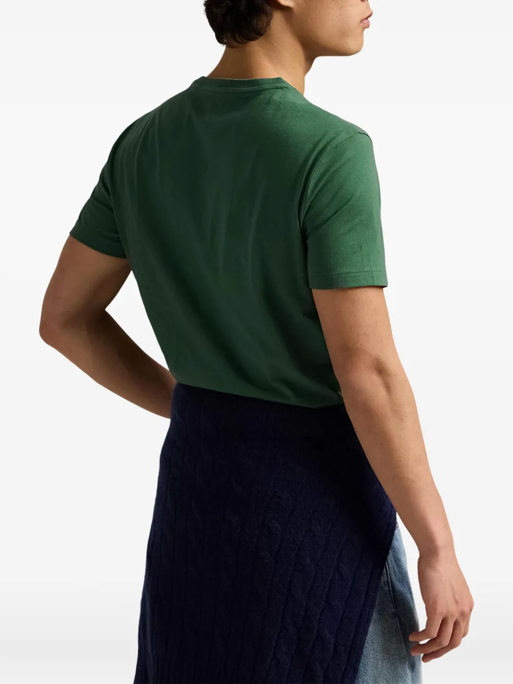 Футболка с вышивкой и круглым вырезом POLO RALPH LAUREN, зеленый — фото 4