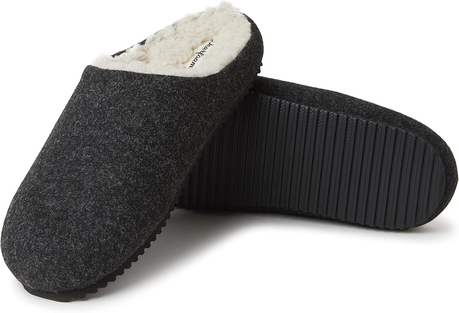 

Мужские тапочки Dearfoams Microwool с формованной стелькой, черный