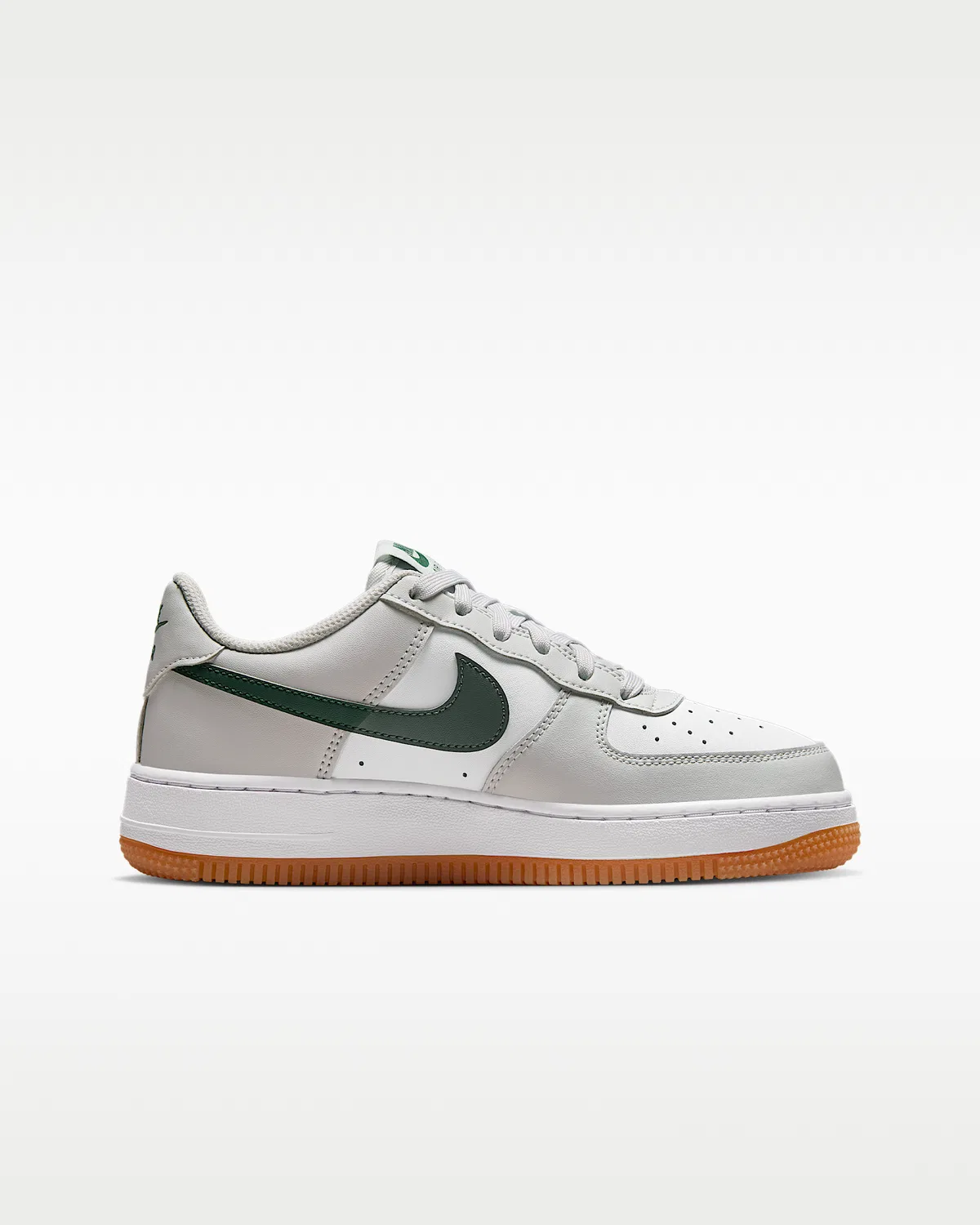 Детские кроссовки Nike Air Force 1, Photon Dust/Fir/Gum Medium Brown/White — фото 3
