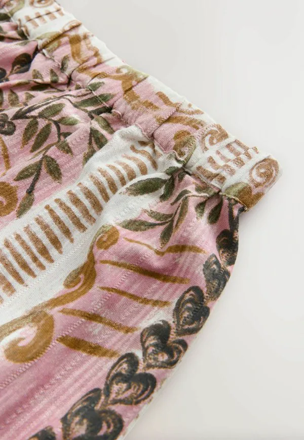 Длинная юбка-макси с ярусами, прямого кроя. Next, Pink Palm Print — фото 2