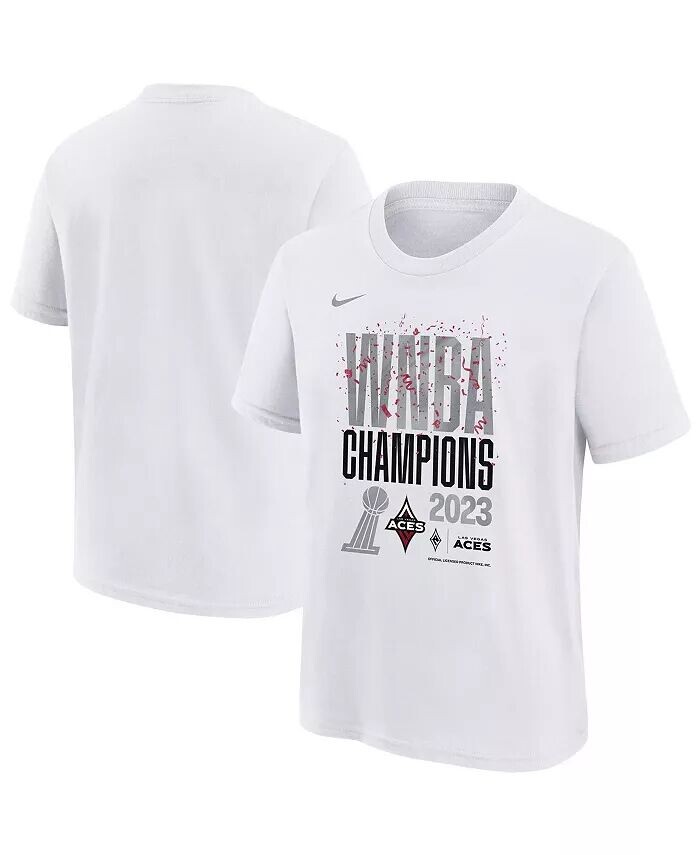 

Футболка с аутентичным парадом для Big Boys and Girls White Las Vegas Aces 2023 WNBA Finals Champions Nike