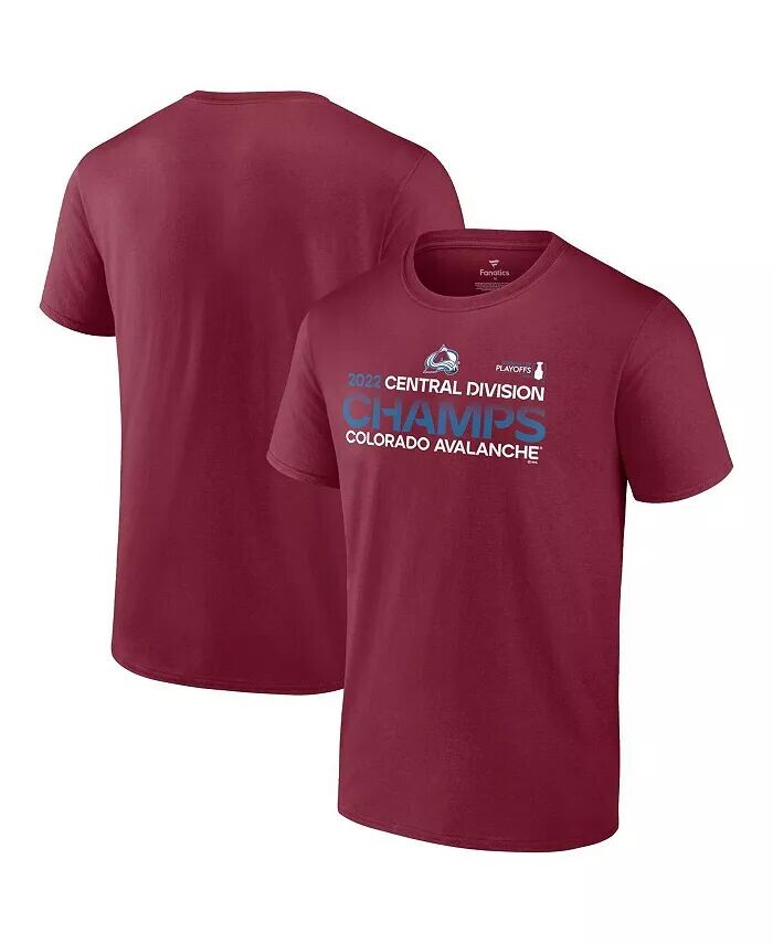 

Мужская бордовая футболка Colorado Avalanche Central Division Champions 2022 Fanatics