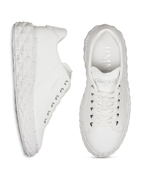 Женские кожаные кроссовки Diamond Light Jimmy Choo, цвет White — фото 3