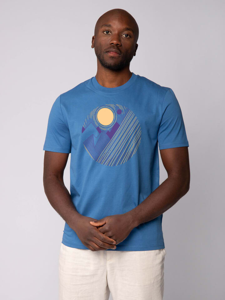 

Футболка wat Apparel T-Shirt Geometric Landscape 3, цвет Bright Blue