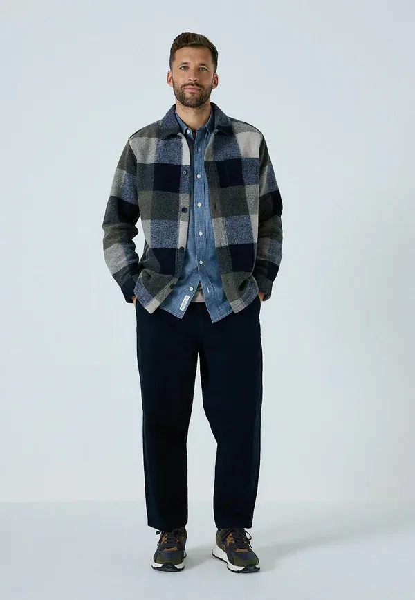 Куртка Regular fit check look shacket, Next, синий — фото 2