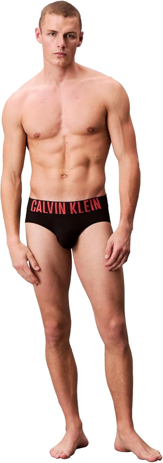 Комплект трусов-брифов Calvin Klein Intense Power Hip, 3 предмета,черно-белый/черно-коричневый/черно-серый — фото 2