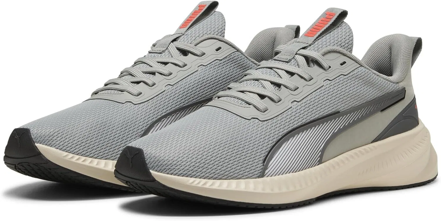 Кроссовки для бега Puma Flyer Lite 3 унисекс, Alpine Snow Flat Light Gray Black Glowing Red