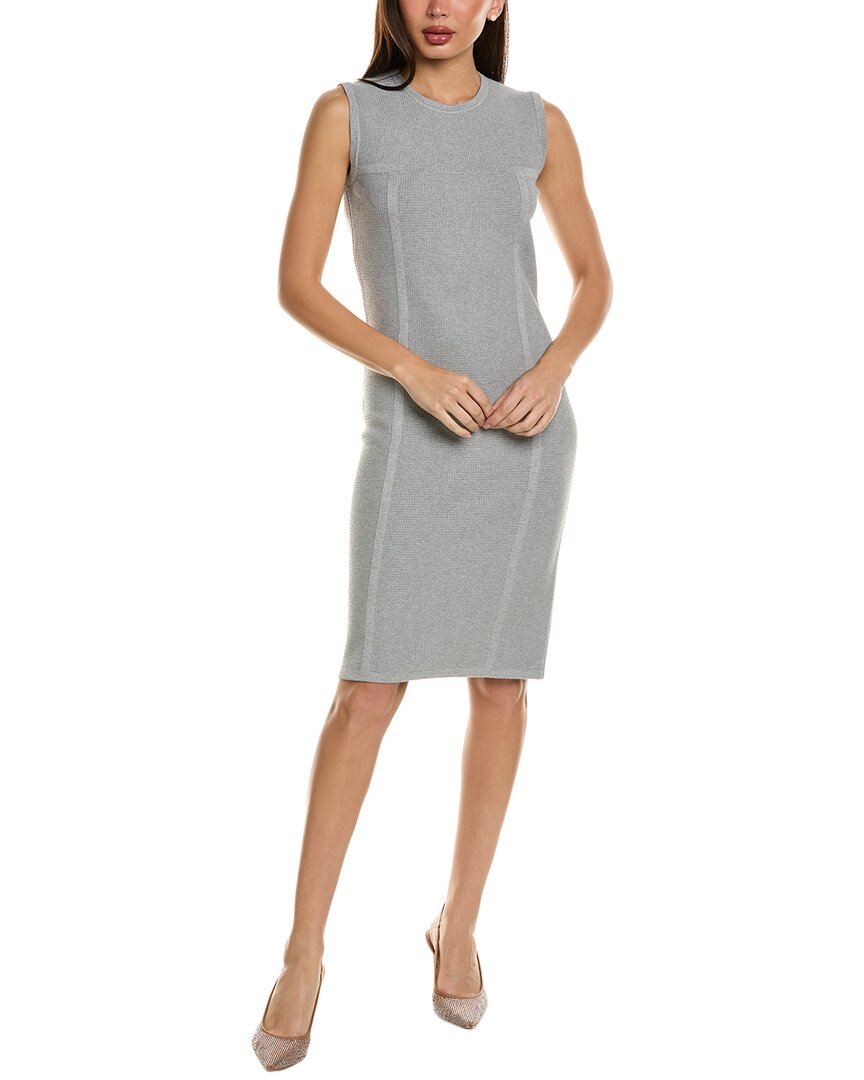 

St. John Melange Stretch Пике Трикотажное Мини Платье, серый