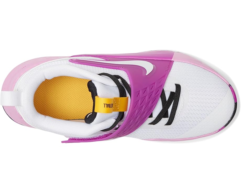 Детские кроссовки Nike Kids Team Hustle D 12 (Little Kid), White/White/University Gold/Vivid Purple — фото 2