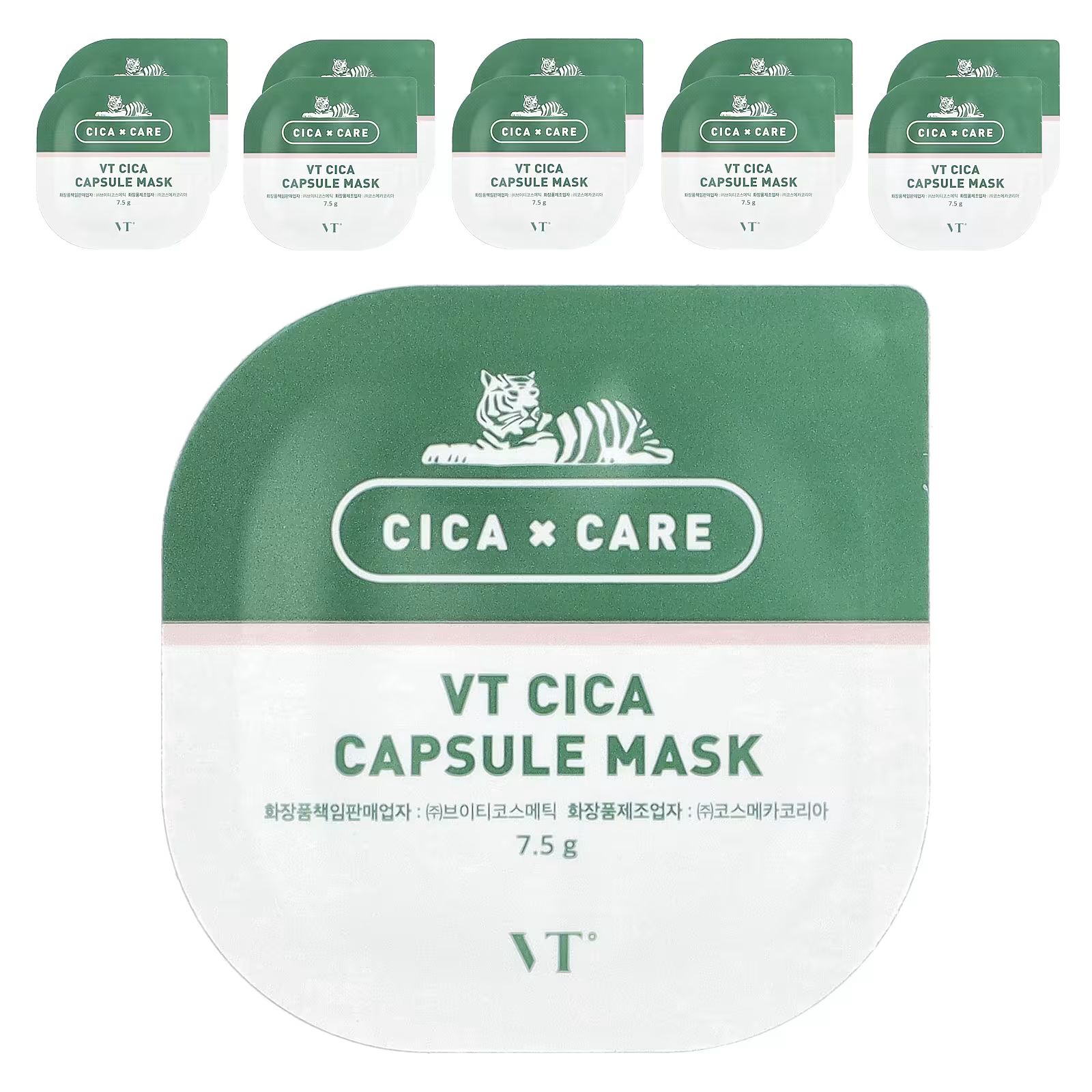 

Капсульная косметическая маска VT Cica, 10 штук (7,5 г) каждая Vt Cosmetics